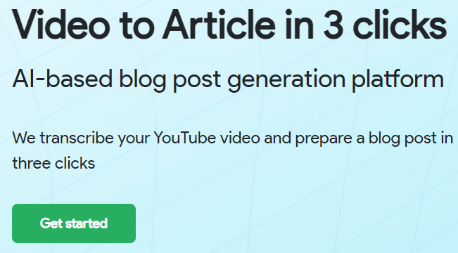 3번의 클릭으로 비디오를 블로그 게시물 변환해 주는 AI