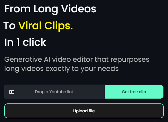 클립 생성 및 긴 비디오를 클립 영상으로 변경해 주는 AI 서비스