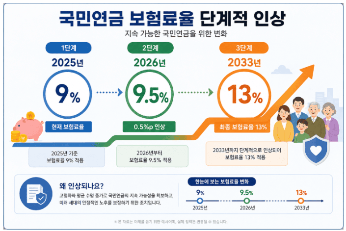 국민연금 보험료율 9.5% 인상