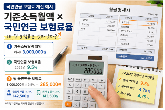 국민연금 보험료율 소득월액 비교