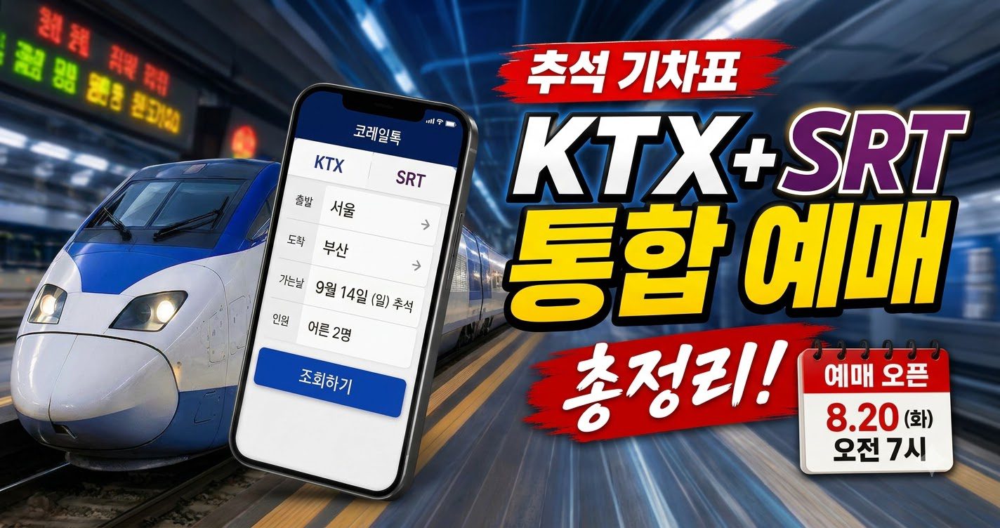 2026 추석 기차 예매 일정과 코레일플러스 통합회원 전환 안내