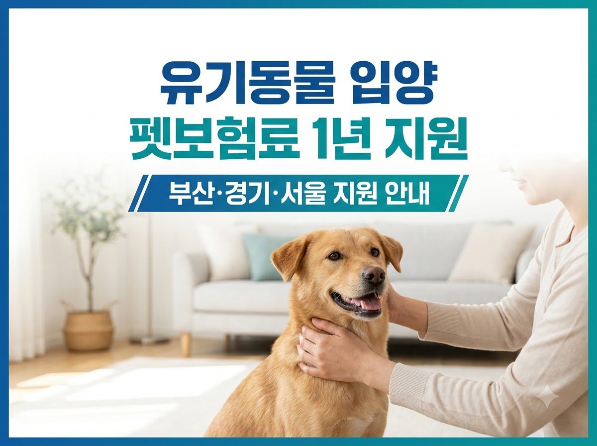 유기동물 입양 시 펫보험료 1년 지원 지역별 신청방법
