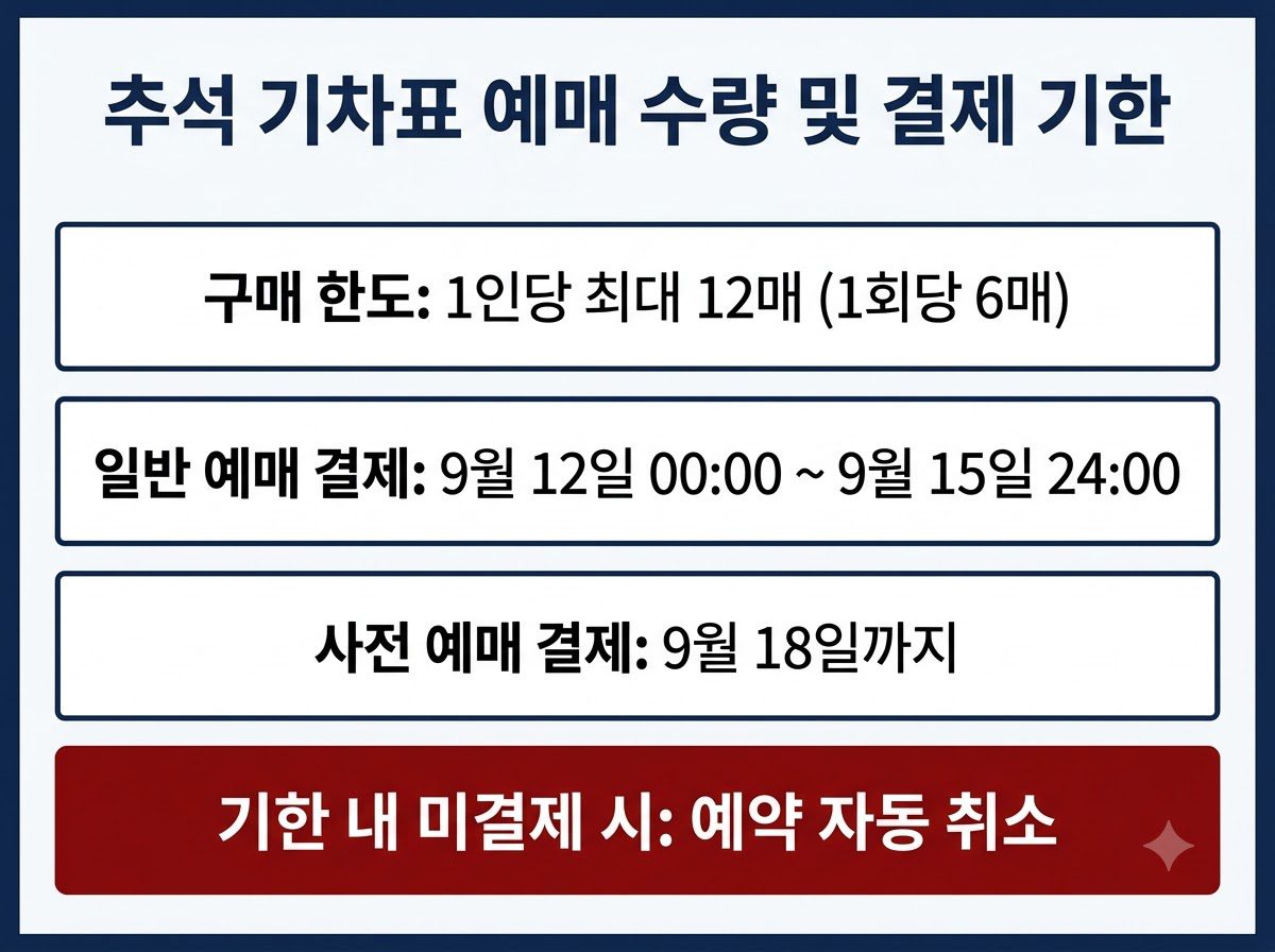 추석 승차권 예매 및 결제기한 202608251036