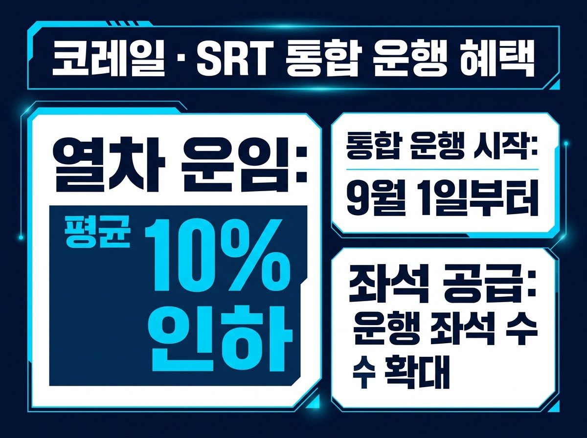 코레일 SRT 통합 운행 혜택 202608251036