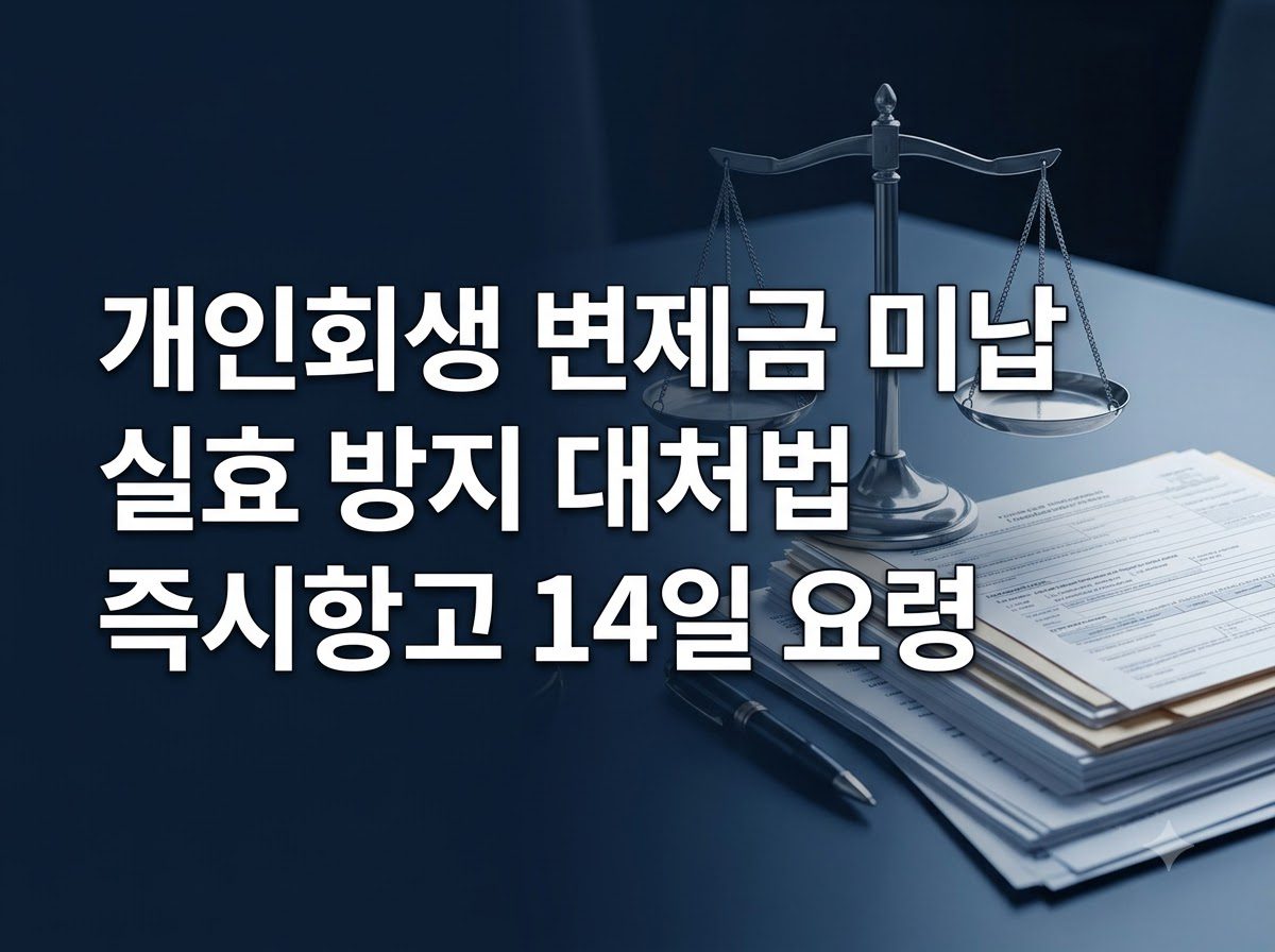 개인회생 변제금 미납 실효 방지 대처법과 즉시항고 요령 정리