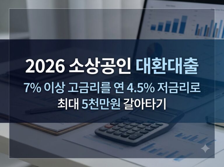 2026년 소상공인 정책자금 저금리 대환대출 조건 및 신청 방법