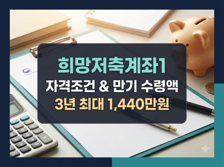 희망저축계좌1 자격 조건과 3년 만기 수령액 정