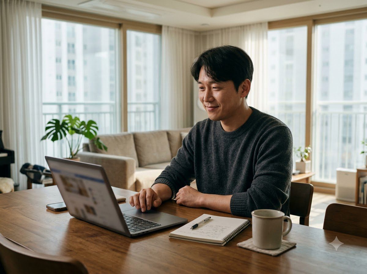 Man reviewing laptop at table 20261016110010