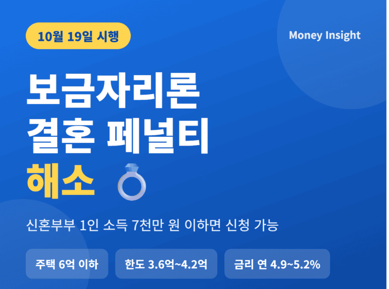 보금자리론 결혼 페널티 해소 10월 19일 시행 썸네일