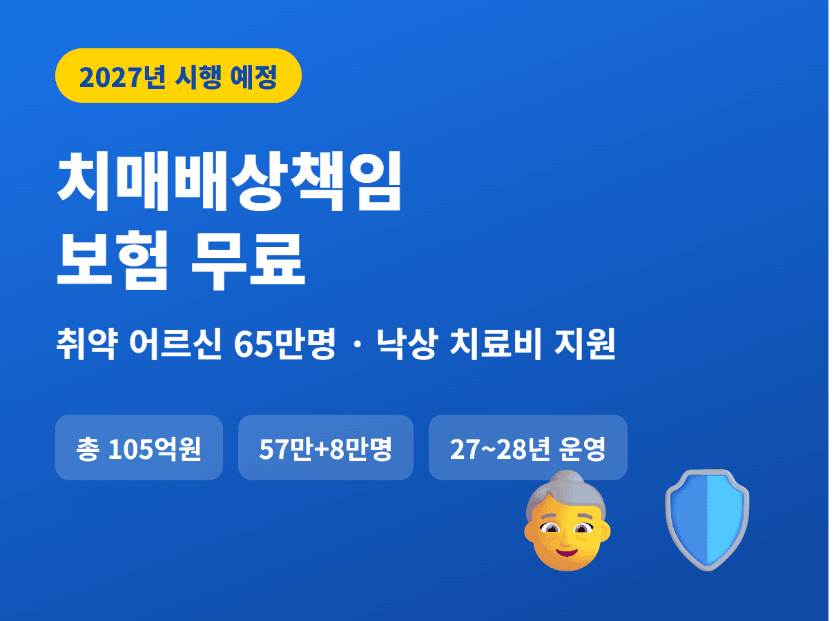 치매배상책임보험 무료 취약 어르신 낙상 치료비 지원 썸네일