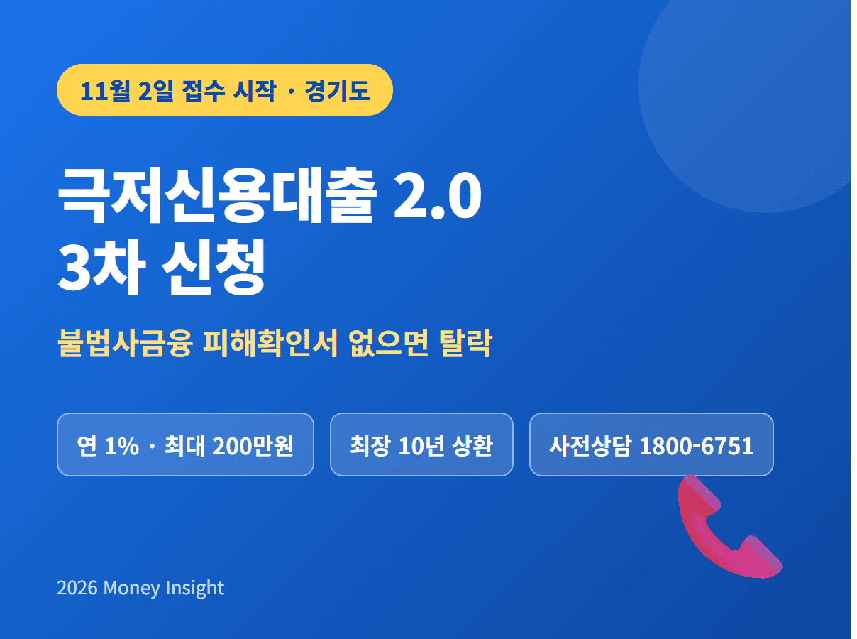극저신용대출 2.0 3차 신청 불법사금융 피해자 대출 썸네일