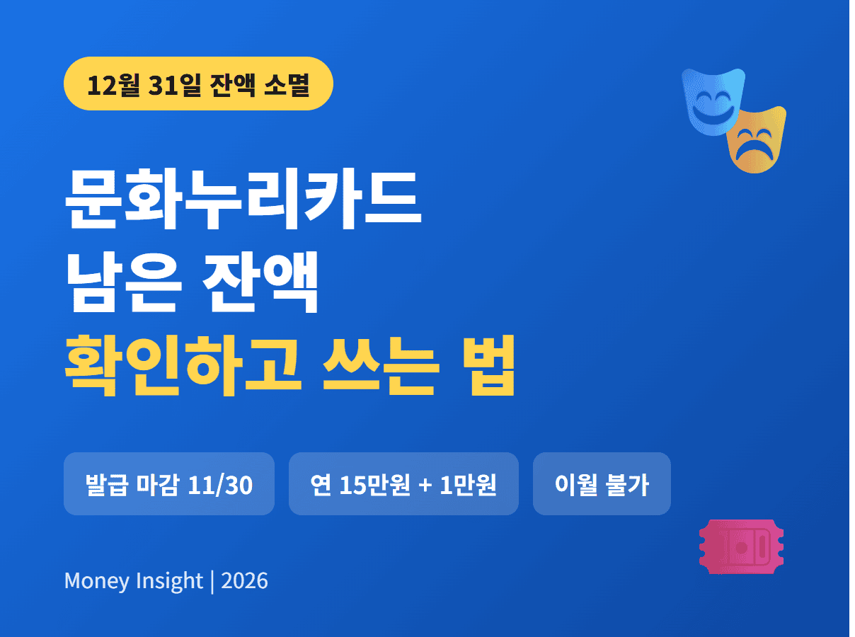 문화누리카드 잔액 소멸 12월 31일 남은 잔액 확인하고 쓰는 법